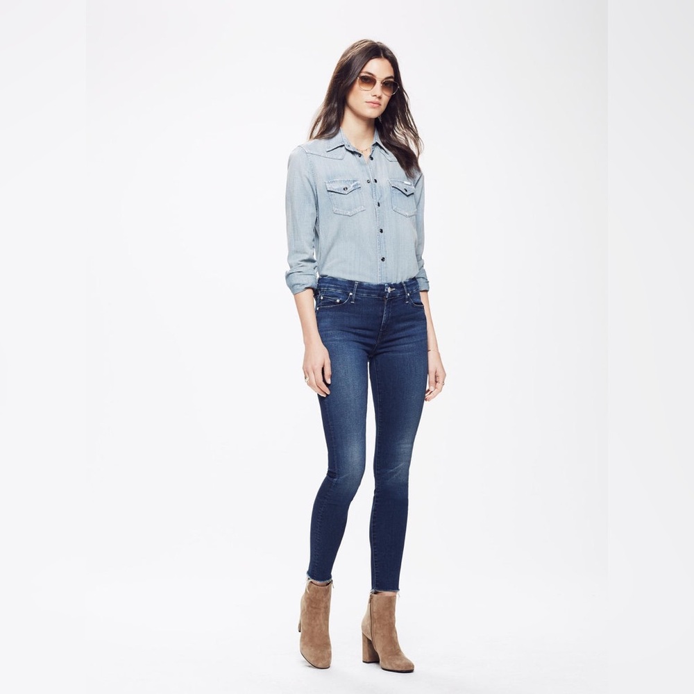 MOTHER The Looker Ankle Fray in Fast Times Size 25 Skinny Stretch